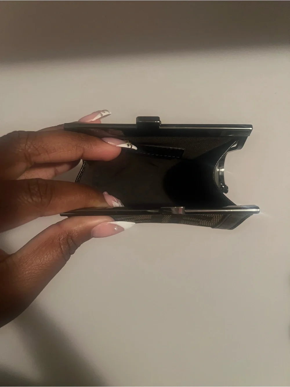 Fendi Zucca Brown & Black FF Logo kiss lock claps Wallet